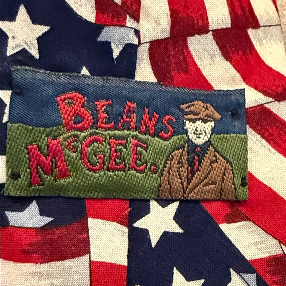 BEANS MCGEE American Flag Patterned Tie